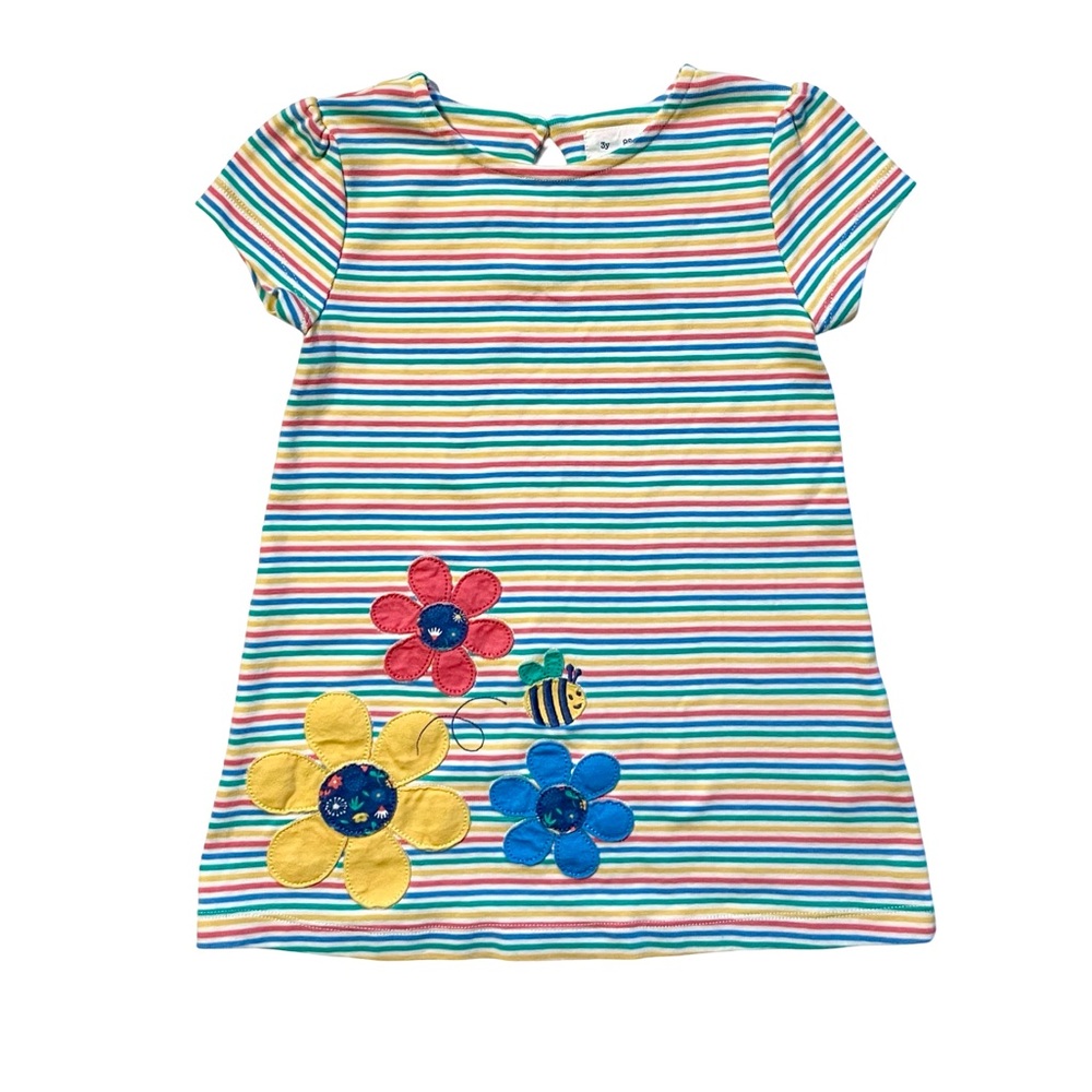 Kite Striped Kids Floral Bee Appliqué Dress